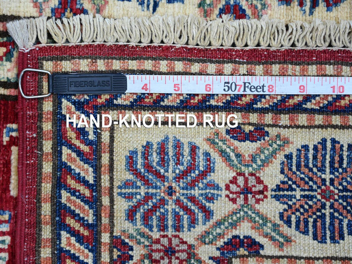 2'6" x 6'10" New Hand Knotted Red Wool Runner Oriental Rug - MOA10221742