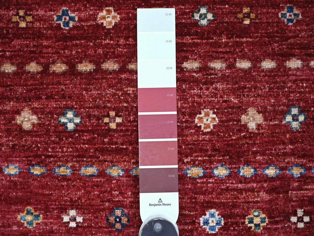 2'10" x 8'0" New Hand Knotted Red Wool Runner Oriental Rug - MOA10221744