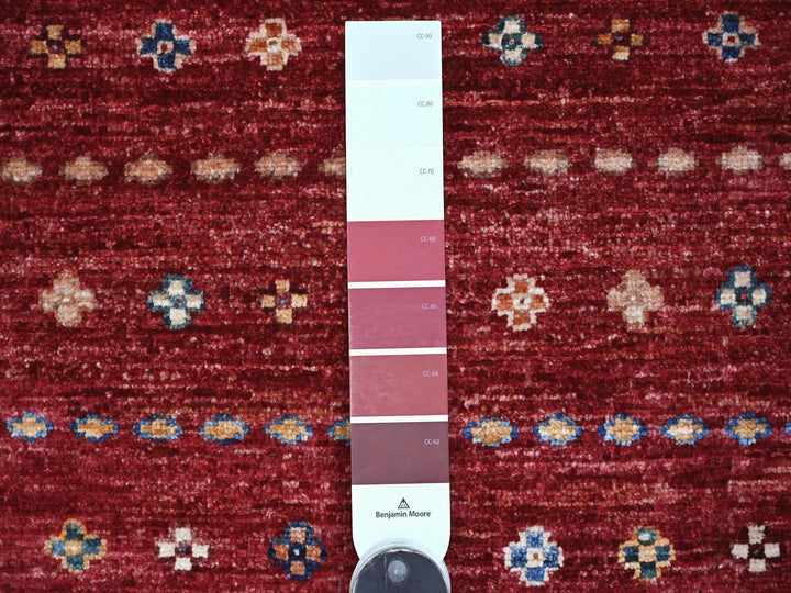 2'10" x 8'0" New Hand Knotted Red Wool Runner Oriental Rug - MOA10221744