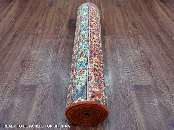 2'10" x 8'0" New Hand Knotted Red Wool Runner Oriental Rug - MOA10221744