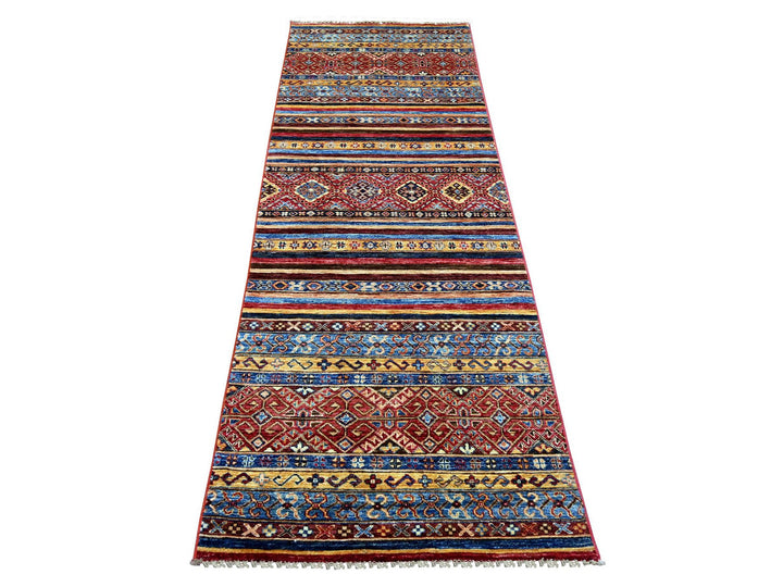 2'10" x 8'1" New Hand Knotted Red Wool Runner Oriental Rug - MOA10221746