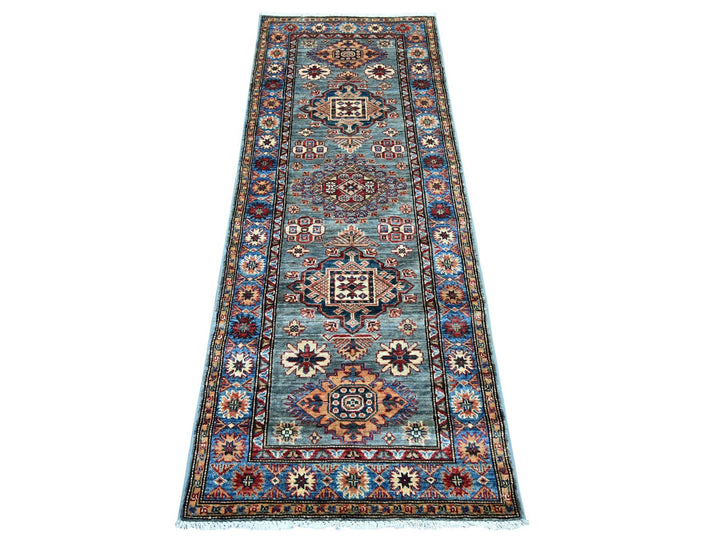2'5" x 6'6" New Hand Knotted Grey Wool Runner Oriental Rug - MOA10221747