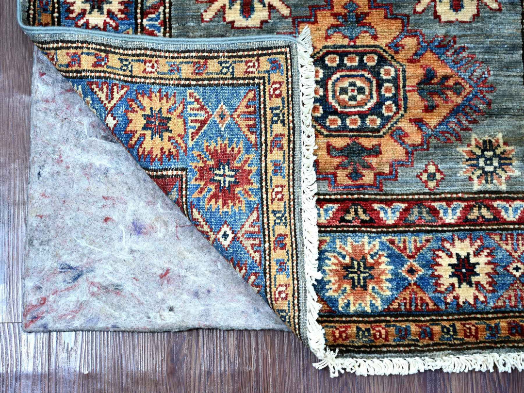 2'5" x 6'6" New Hand Knotted Grey Wool Runner Oriental Rug - MOA10221747