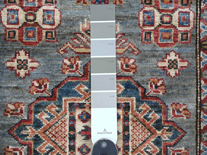 2'5" x 6'6" New Hand Knotted Grey Wool Runner Oriental Rug - MOA10221747