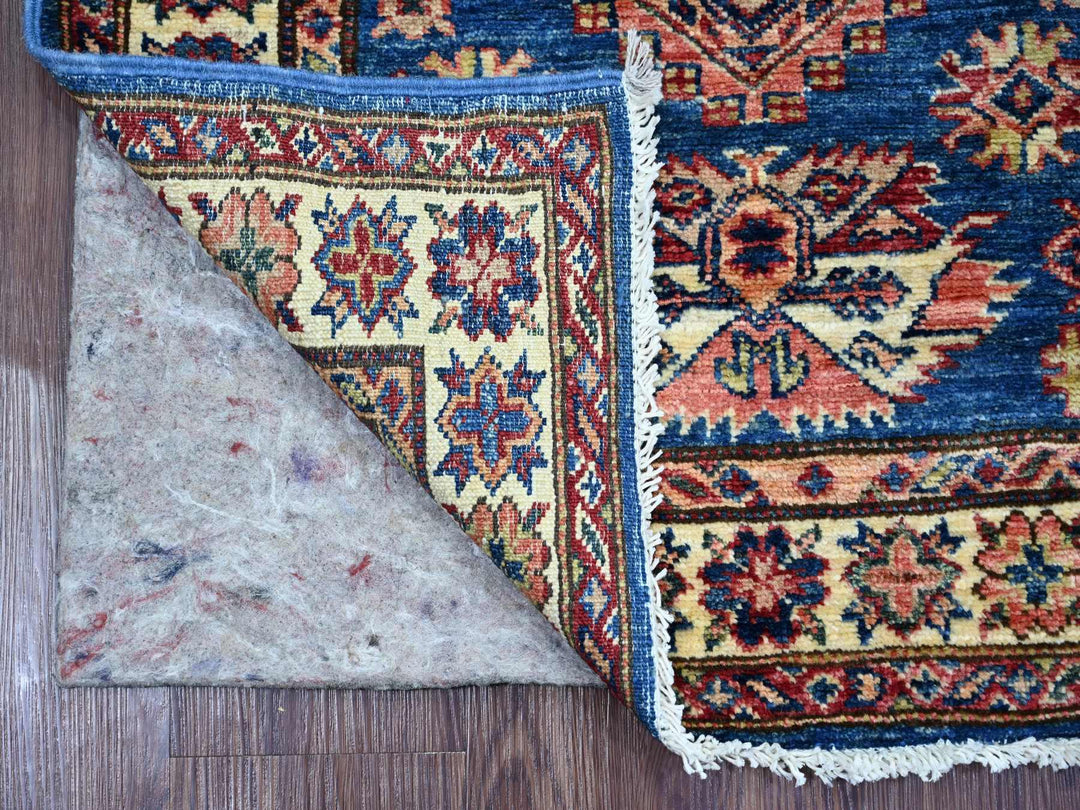 2'5" x 6'6" New Hand Knotted Blue Wool Runner Oriental Rug - MOA10221749