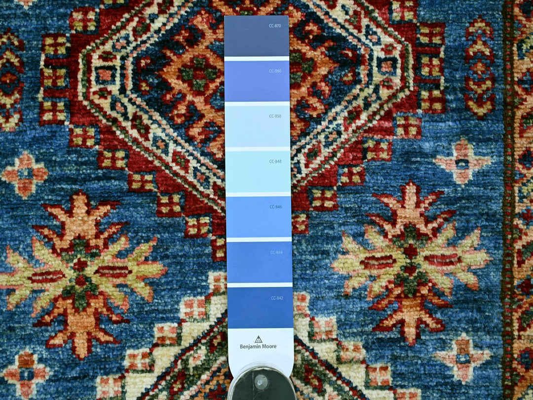 2'5" x 6'6" New Hand Knotted Blue Wool Runner Oriental Rug - MOA10221749