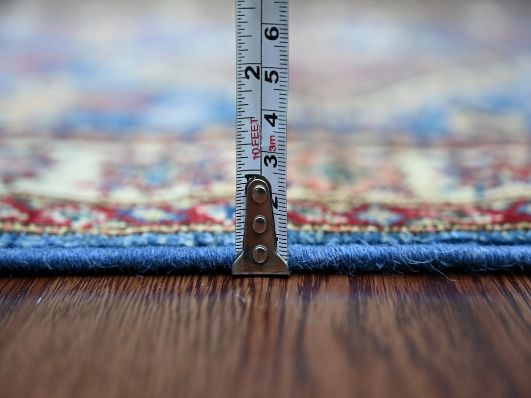 2'5" x 6'6" New Hand Knotted Blue Wool Runner Oriental Rug - MOA10221749