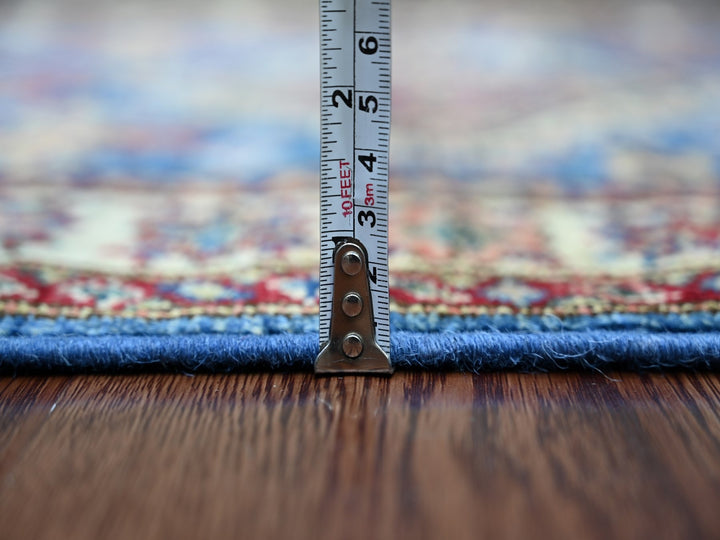 2'5" x 6'6" New Hand Knotted Blue Wool Runner Oriental Rug - MOA10221749