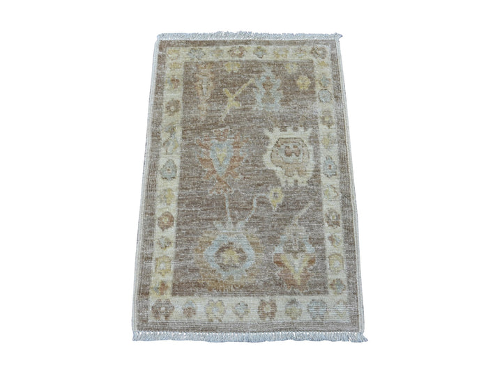2'0" x 3'0" New Hand Knotted Brown Wool Rectangle Oriental Rug - MOA10221751