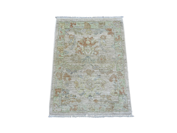 2'1" x 2'10" New Hand Knotted Grey Wool Rectangle Oriental Rug - MOA10221753