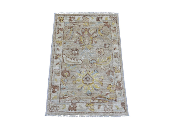 1'11" x 3'0" New Hand Knotted Brown Wool Rectangle Oriental Rug - MOA10221754