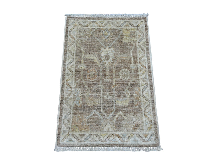 2'0" x 3'0" New Hand Knotted Brown Wool Rectangle Oriental Rug - MOA10221755