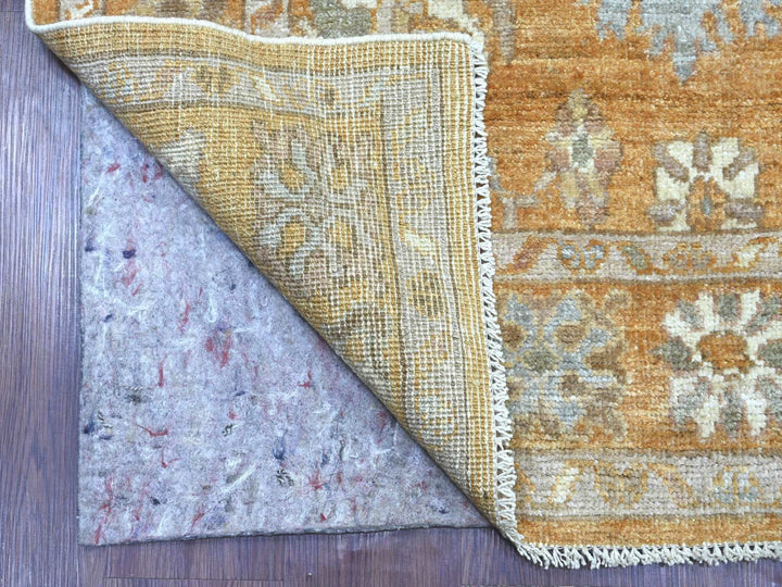4'1" x 11'8" New Hand Knotted Brown Wool Runner Oriental Rug - MOA10221756