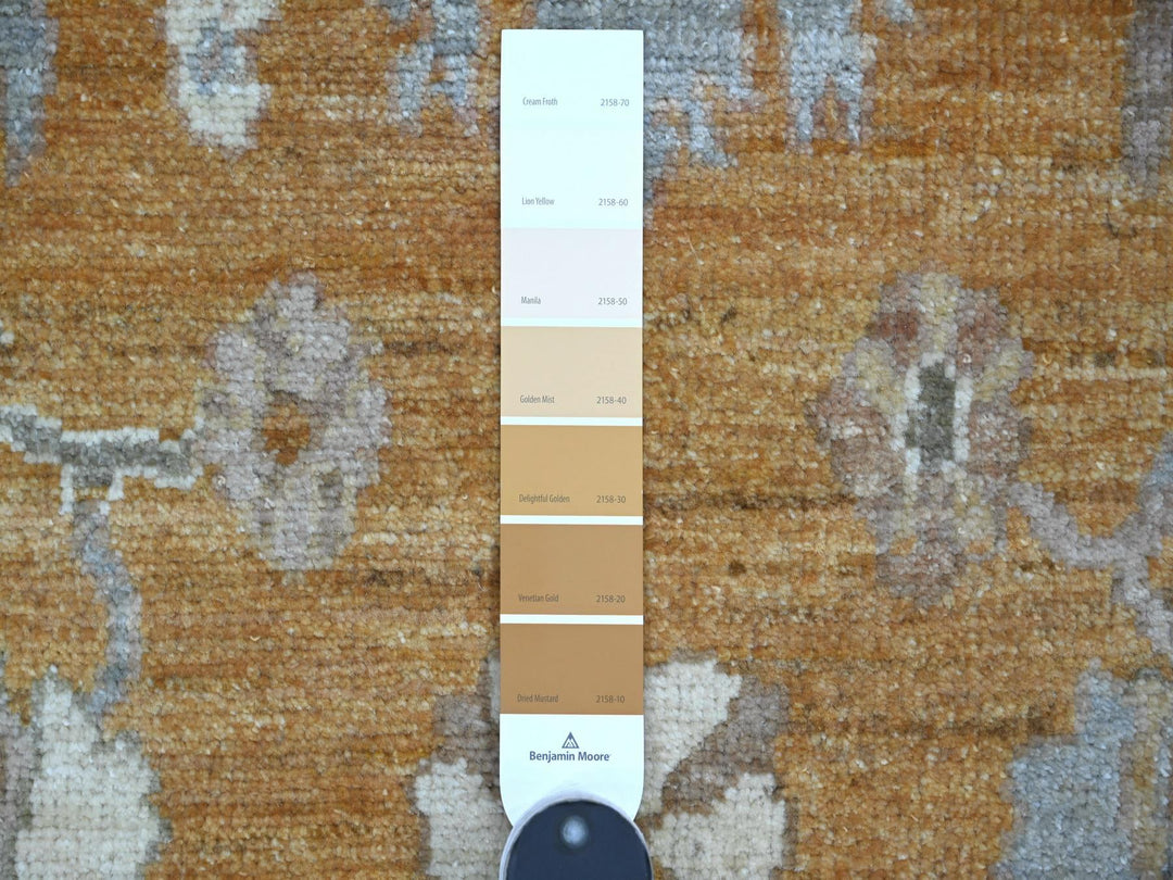 4'1" x 11'8" New Hand Knotted Brown Wool Runner Oriental Rug - MOA10221756