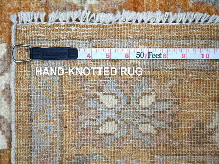 4'1" x 11'8" New Hand Knotted Brown Wool Runner Oriental Rug - MOA10221756