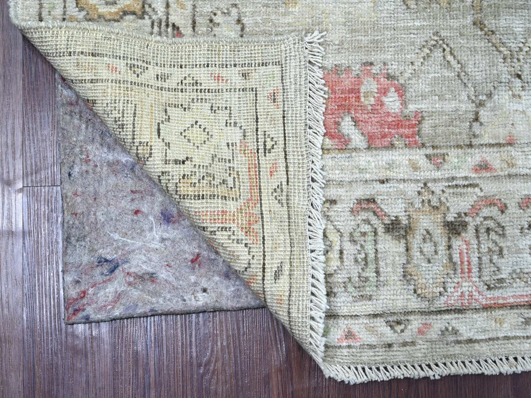 4'2" x 6'3" New Hand Knotted Grey Wool Rectangle Oriental Rug - MOA10221758
