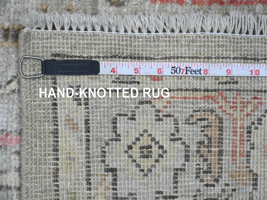 4'2" x 6'3" New Hand Knotted Grey Wool Rectangle Oriental Rug - MOA10221758
