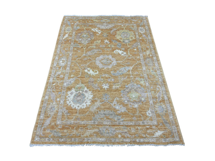 4'2" x 5'10" New Hand Knotted Brown Wool Rectangle Oriental Rug - MOA10221759