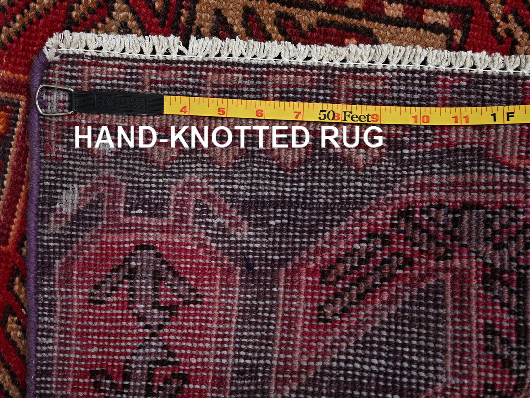 2'10" x 9'4" Vintage Hand Knotted Purple Wool Runner Oriental Rug - MOA1022175