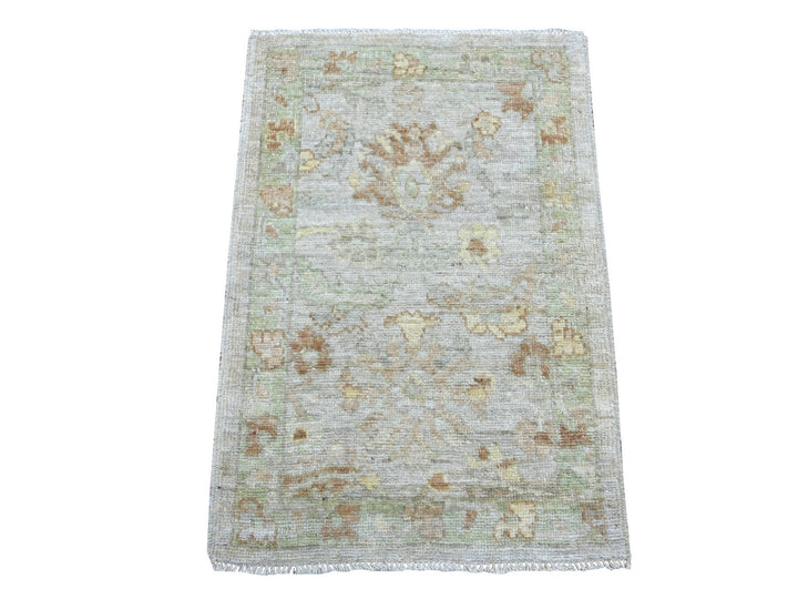 2'1" x 3'0" New Hand Knotted Grey Wool Rectangle Oriental Rug - MOA10221760