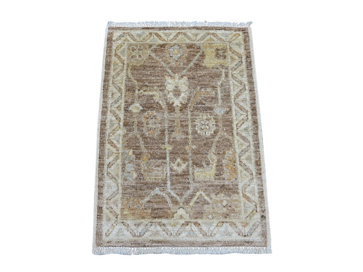2'1" x 3'0" New Hand Knotted Brown Wool Rectangle Oriental Rug - MOA10221761