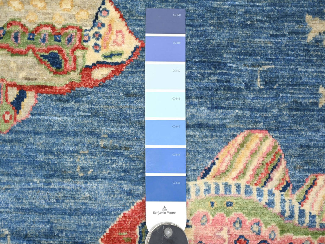3'0" x 4'9" New Hand Knotted Blue Wool Rectangle Oriental Rug - MOA10221762