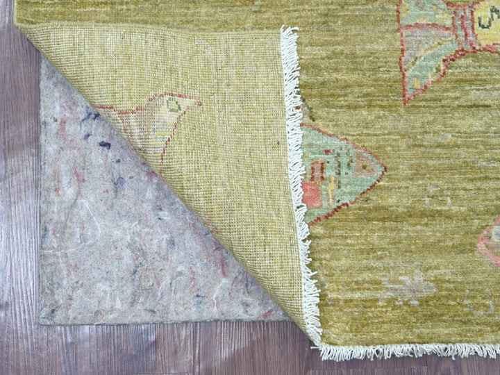 3'1" x 4'9" New Hand Knotted Green Wool Rectangle Oriental Rug - MOA10221763