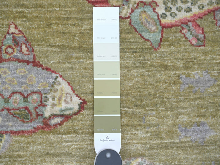 3'1" x 4'9" New Hand Knotted Green Wool Rectangle Oriental Rug - MOA10221763