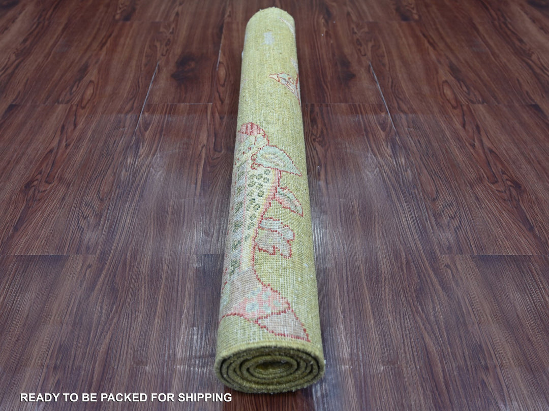 3'1" x 4'9" New Hand Knotted Green Wool Rectangle Oriental Rug - MOA10221763