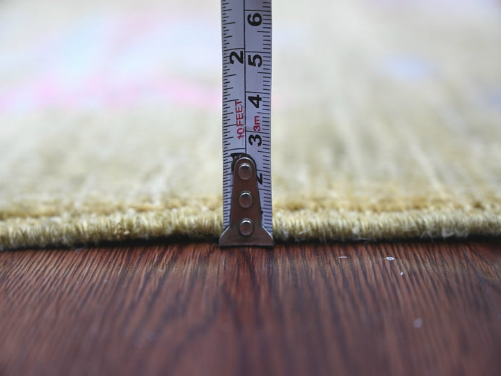 3'1" x 4'9" New Hand Knotted Green Wool Rectangle Oriental Rug - MOA10221763