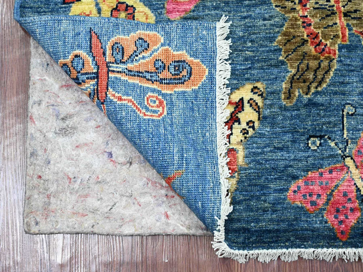 3'0" x 4'7" New Hand Knotted Blue Wool Rectangle Oriental Rug - MOA10221764