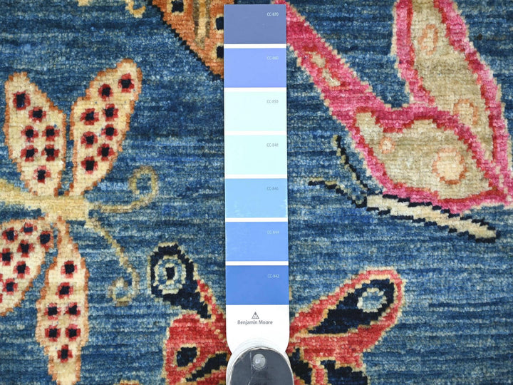 3'0" x 4'7" New Hand Knotted Blue Wool Rectangle Oriental Rug - MOA10221764