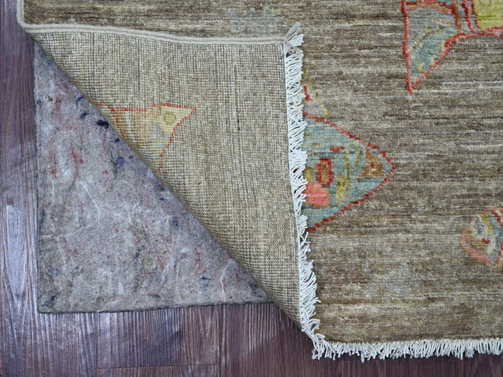 2'11" x 4'10" New Hand Knotted Grey Wool Rectangle Oriental Rug - MOA10221765