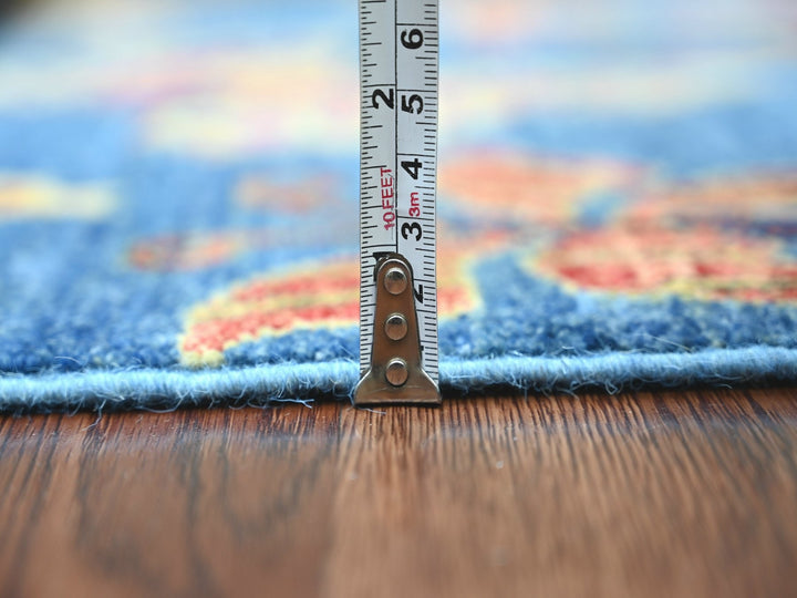 2'9" x 5'9" New Hand Knotted Blue Wool Runner Oriental Rug - MOA10221766