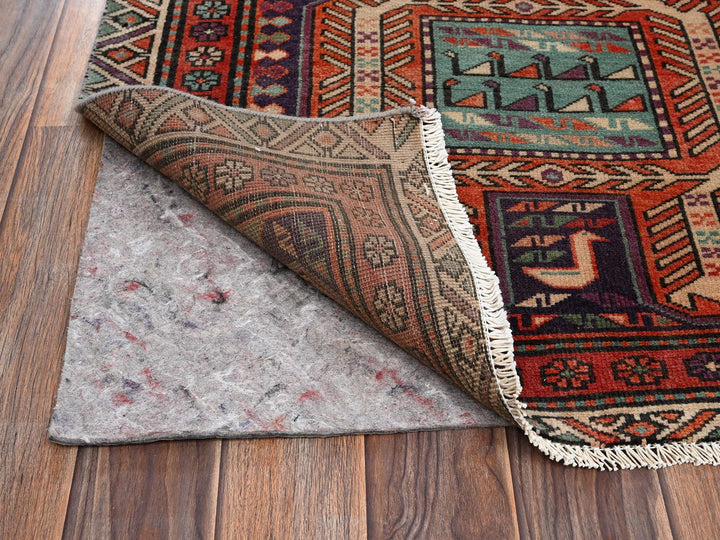 2'10" x 9'9" Vintage Hand Knotted Purple Wool Runner Oriental Rug - MOA1022176