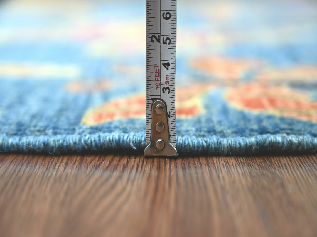 2'8" x 5'8" New Hand Knotted Blue Wool Runner Oriental Rug - MOA10221770