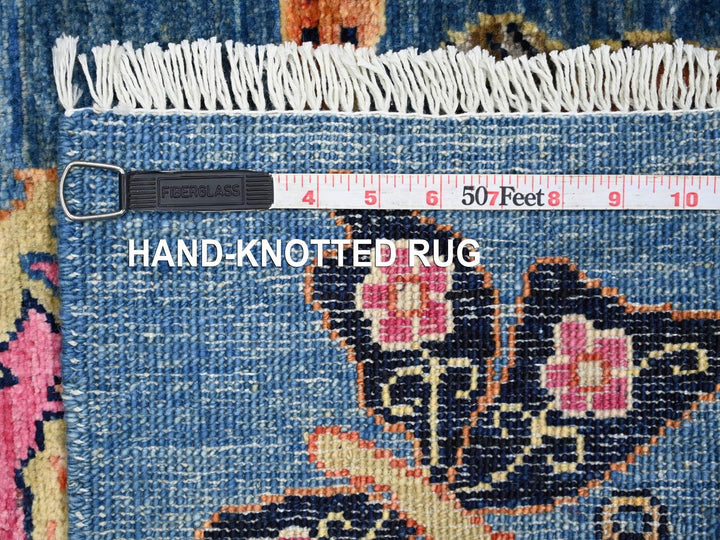 2'8" x 5'8" New Hand Knotted Blue Wool Runner Oriental Rug - MOA10221770