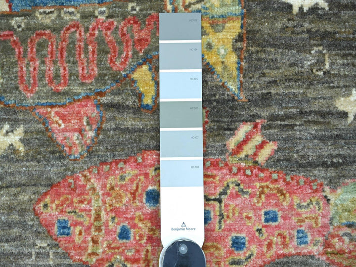 2'0" x 2'11" New Hand Knotted Brown Wool Rectangle Oriental Rug - MOA10221771