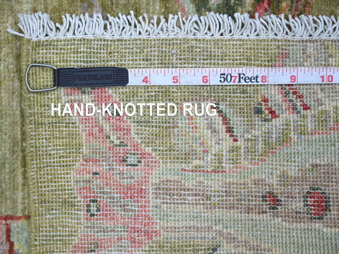 2'1" x 2'11" New Hand Knotted Green Wool Rectangle Oriental Rug - MOA10221772