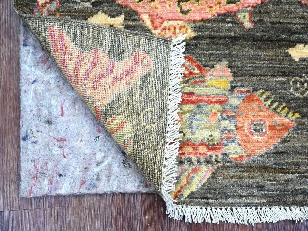 2'0" x 3'0" New Hand Knotted Brown Wool Rectangle Oriental Rug - MOA10221774