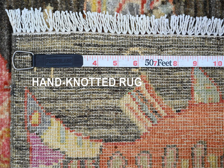 2'0" x 3'0" New Hand Knotted Brown Wool Rectangle Oriental Rug - MOA10221774