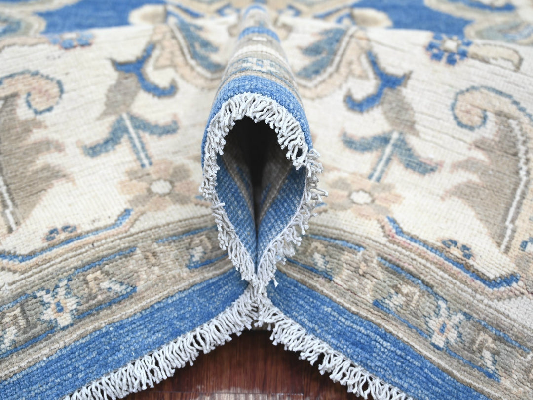 8'11" x 11'6" New Hand Knotted Blue Wool Rectangle Oriental Rug - MOA10221775