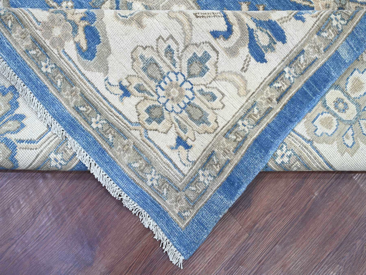 8'11" x 11'6" New Hand Knotted Blue Wool Rectangle Oriental Rug - MOA10221775