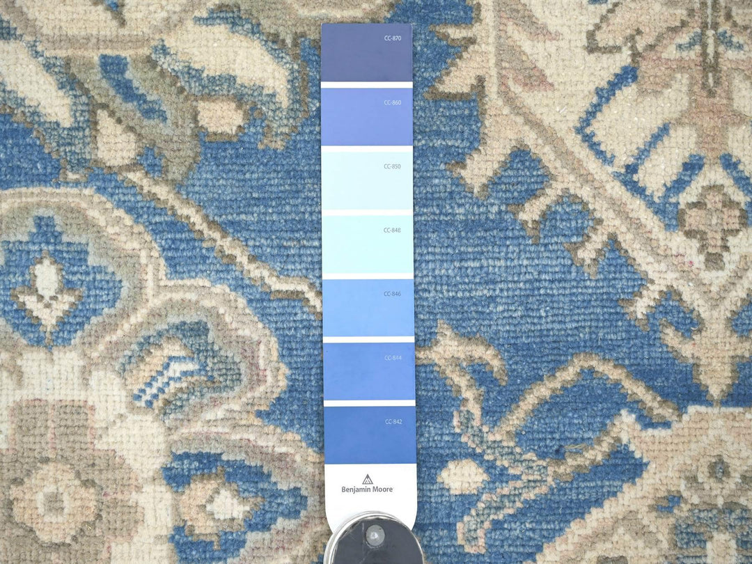 8'11" x 11'6" New Hand Knotted Blue Wool Rectangle Oriental Rug - MOA10221775