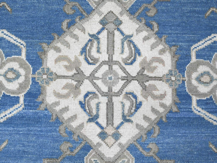 8'11" x 11'6" New Hand Knotted Blue Wool Rectangle Oriental Rug - MOA10221775