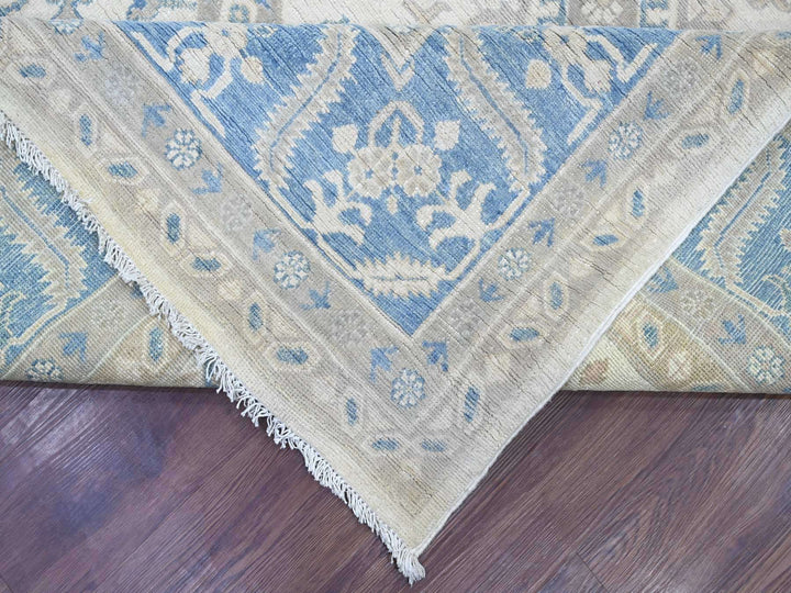 8'8" x 11'2" New Hand Knotted Ivory Wool Rectangle Oriental Rug - MOA10221776