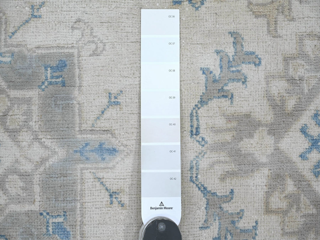 8'8" x 11'2" New Hand Knotted Ivory Wool Rectangle Oriental Rug - MOA10221776
