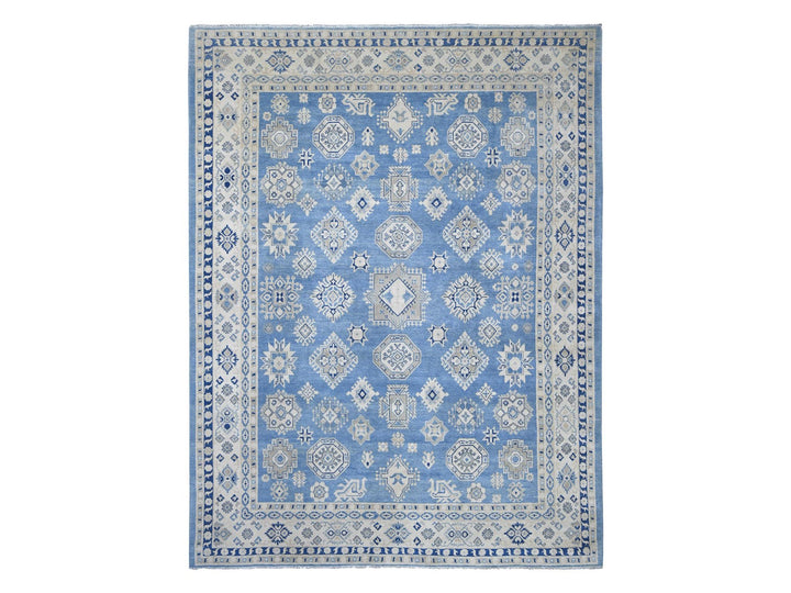 8'11" x 11'8" New Hand Knotted Blue Wool Rectangle Oriental Rug - MOA10221777