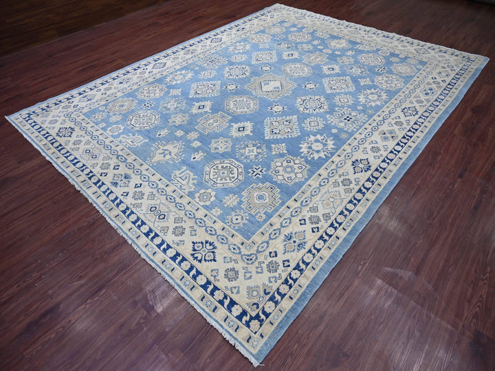 8'11" x 11'8" New Hand Knotted Blue Wool Rectangle Oriental Rug - MOA10221777