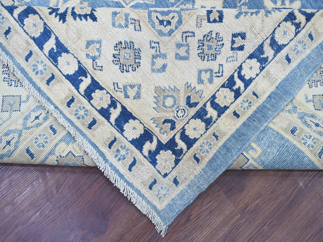 8'11" x 11'8" New Hand Knotted Blue Wool Rectangle Oriental Rug - MOA10221777